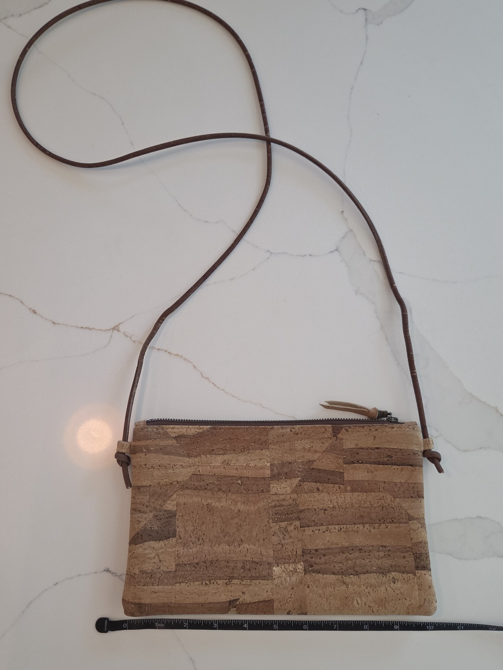 Eco Cork Crossbody Bag in Natural Brown